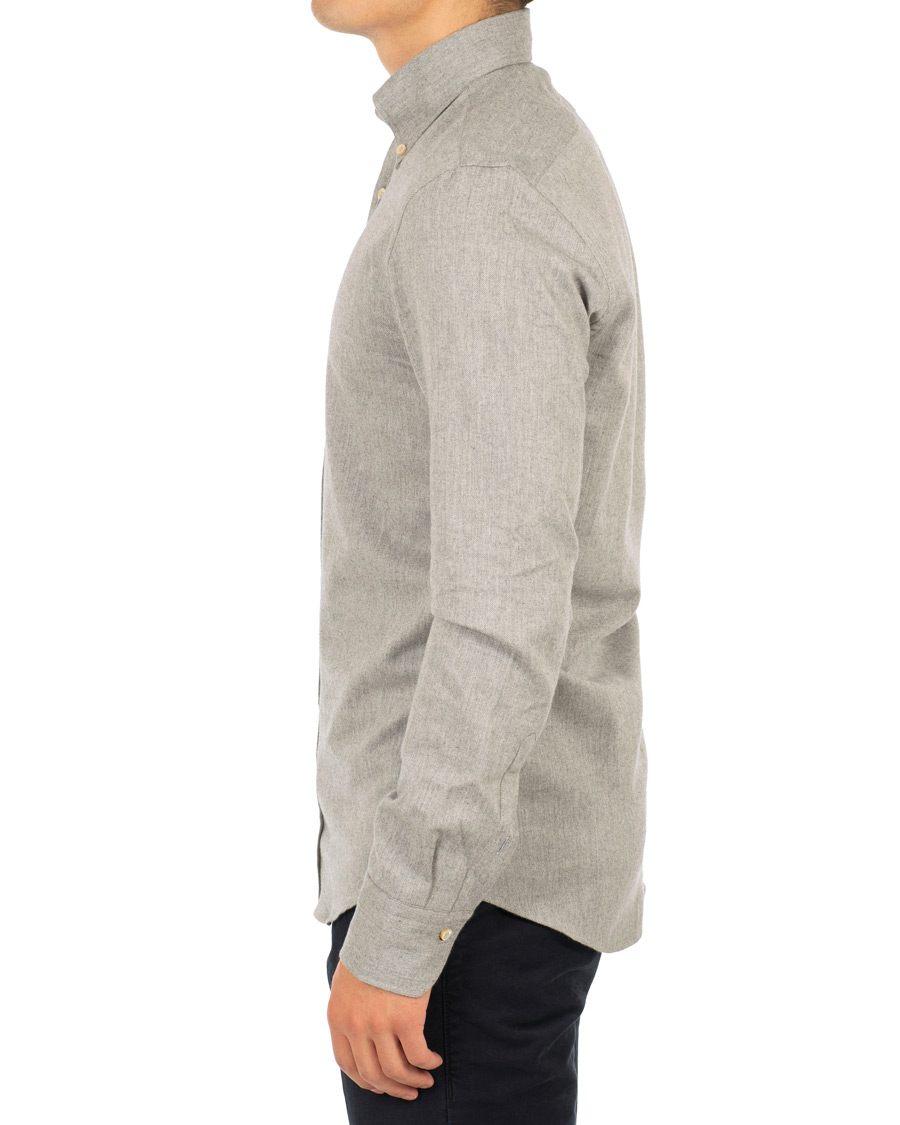 Herren | Hemden | Stenströms | Slimline Flannel Shirt Grey