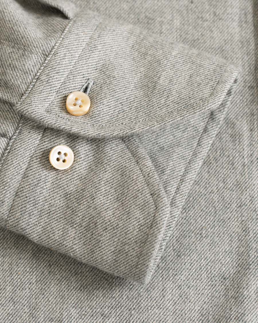 Herren | Hemden | Stenströms | Slimline Flannel Shirt Grey
