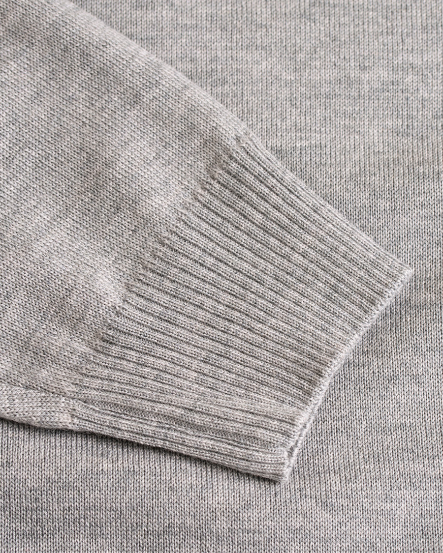 Herren | Pullover | Stenströms | Merino Half Zip Grey