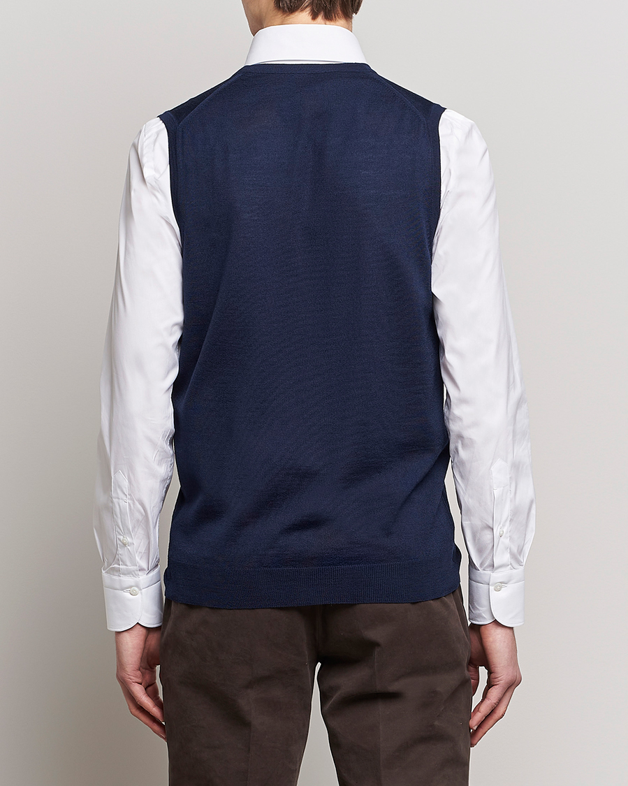 Herren | Pullover | Stenströms | Merino Slipover Navy