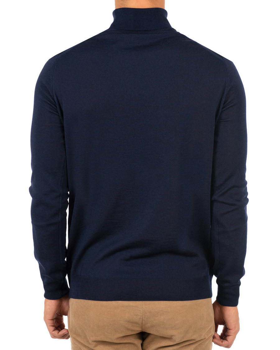 Herren | Pullover | Stenströms | Fine Merino Wool Rollneck Navy