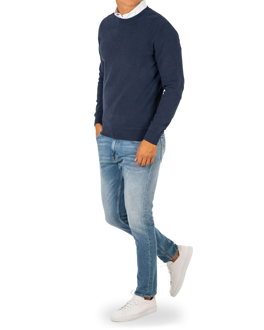 Herren | Pullover | Sunspel | Loopback Sweatshirt Navy Melange