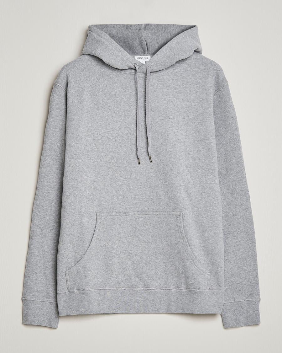 Herren | Pullover | Sunspel | Loopback Hoodie Grey Melange