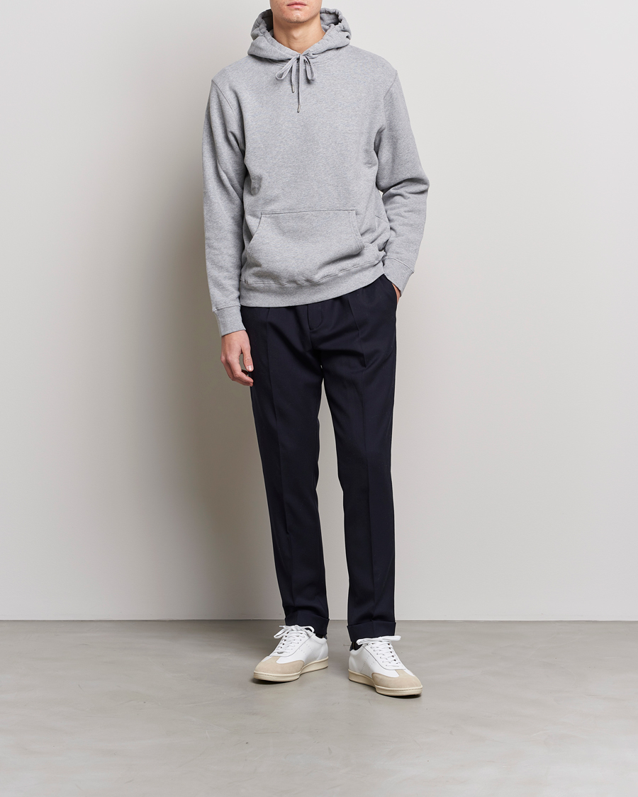 Herren | Pullover | Sunspel | Loopback Hoodie Grey Melange