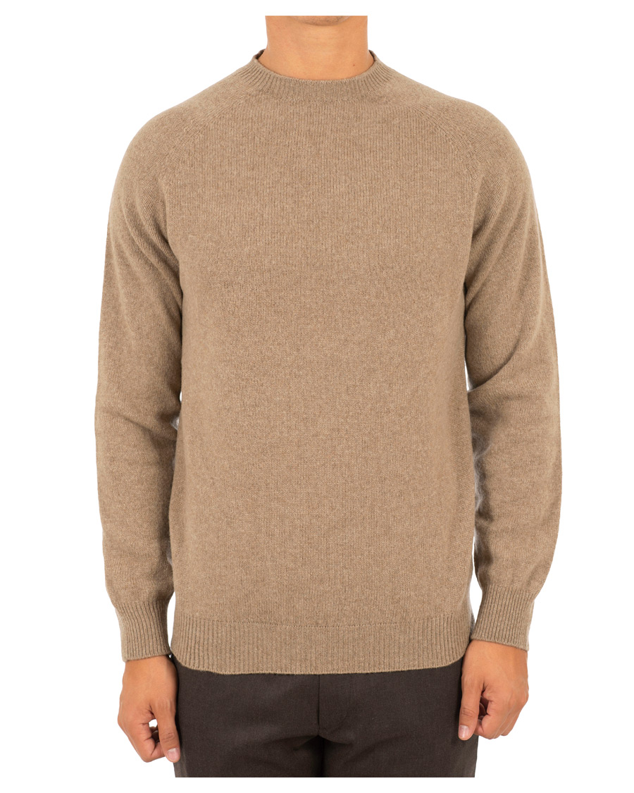 Herren | Pullover | Sunspel | Lambswool Crew Neck Beige