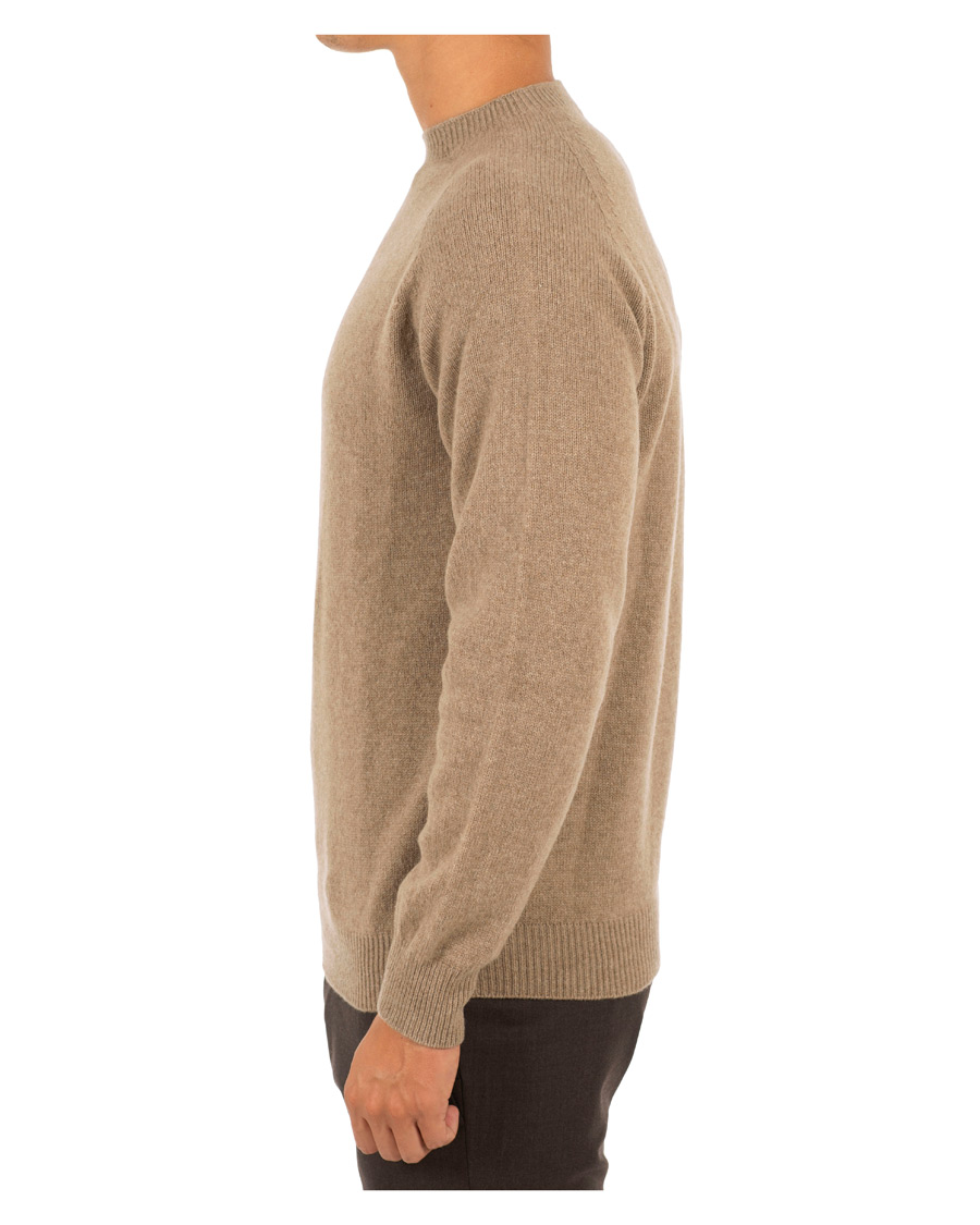 Herren | Pullover | Sunspel | Lambswool Crew Neck Beige