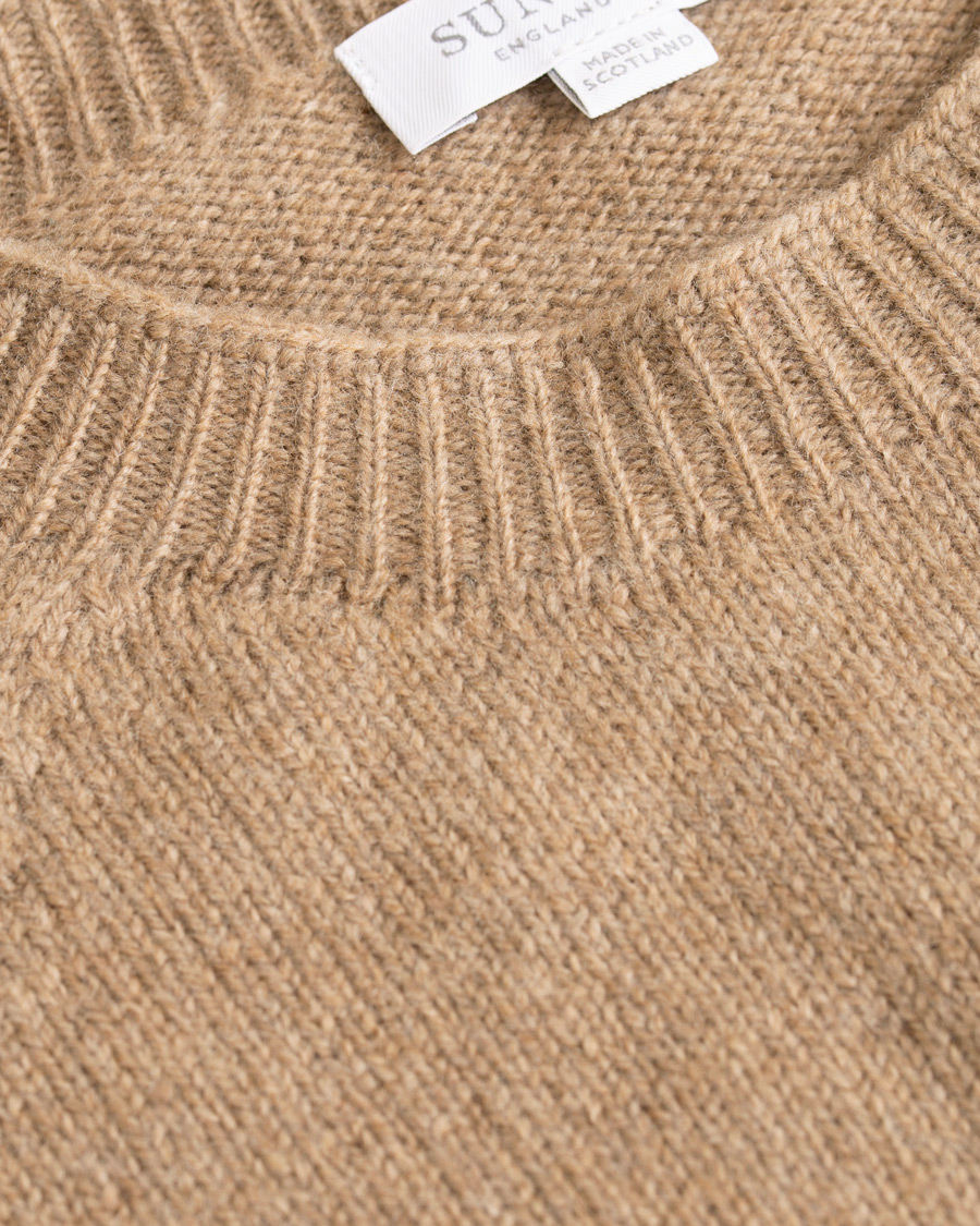 Herren | Pullover | Sunspel | Lambswool Crew Neck Beige