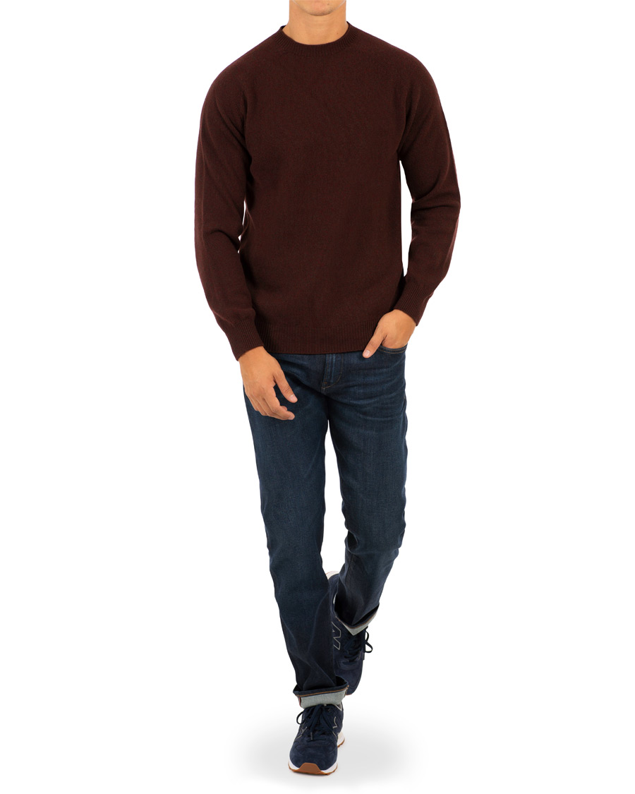 Herren | Pullover | Sunspel | Lambswool Crew Neck Brown