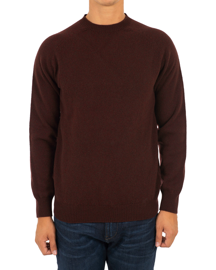 Herren | Pullover | Sunspel | Lambswool Crew Neck Brown