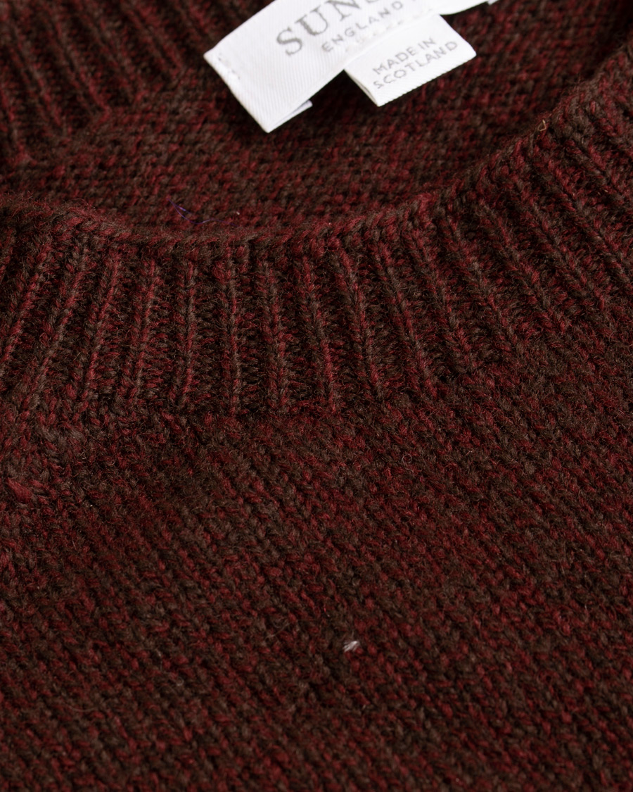 Herren | Pullover | Sunspel | Lambswool Crew Neck Brown