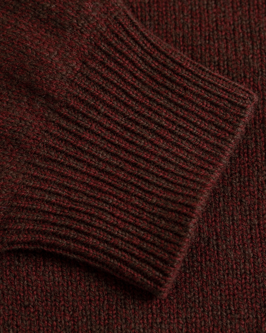 Herren | Pullover | Sunspel | Lambswool Crew Neck Brown