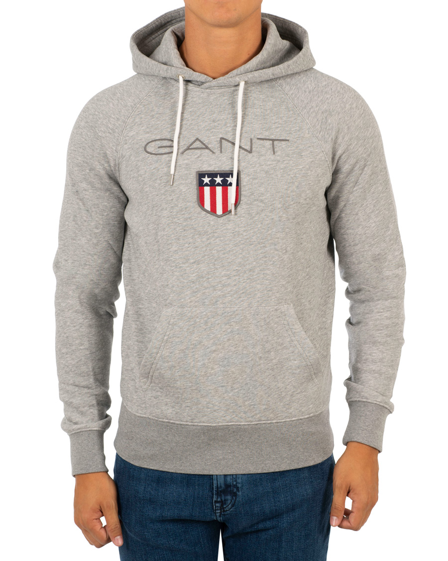 Herren | Pullover | GANT | Shield Hoodie Grey Melange
