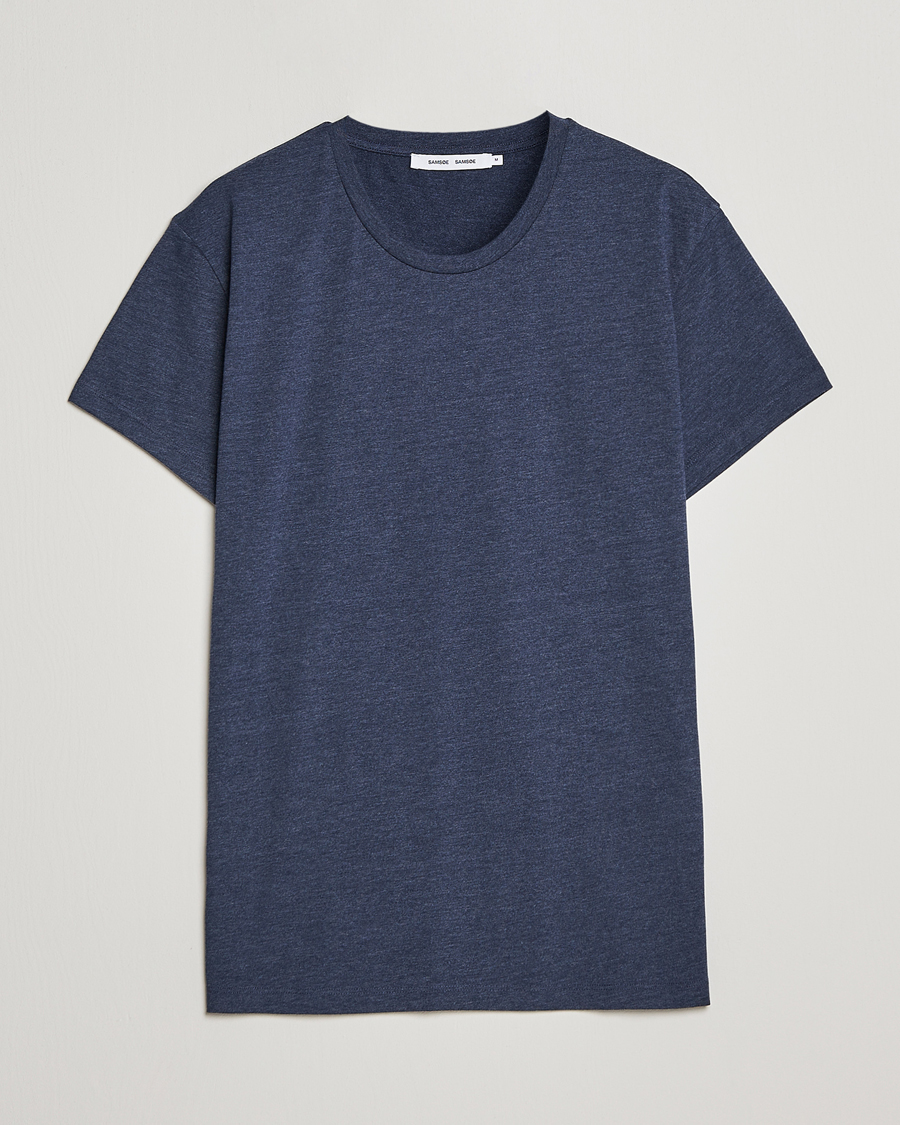 Herren | T-Shirts | Samsøe Samsøe | Kronos Crew Neck Tee Blue Iris Melange