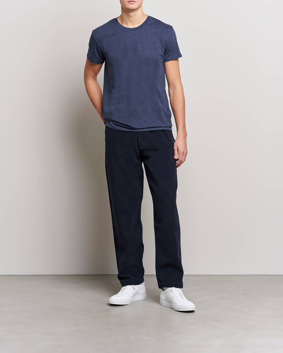 Herren | T-Shirts | Samsøe Samsøe | Kronos Crew Neck Tee Blue Iris Melange