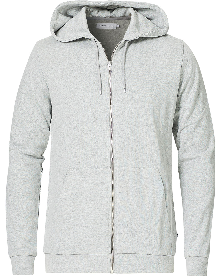 Herren | Pullover | Samsøe Samsøe | Samsøe & Samsøe Enno Full Zip Hoodie Light Grey Melange