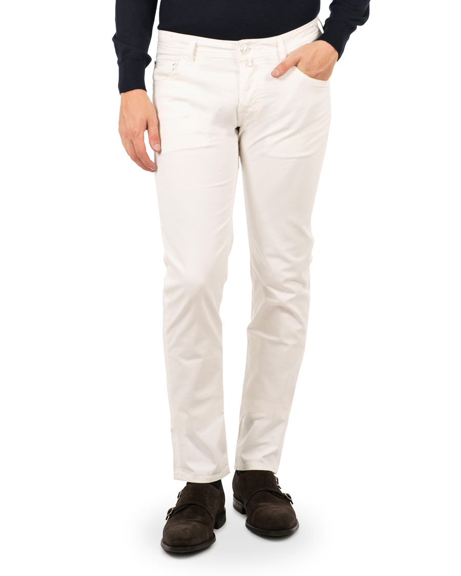 Herren | Hosen | Jacob Cohën | 5-Pocket Gabardine Trousers Off White