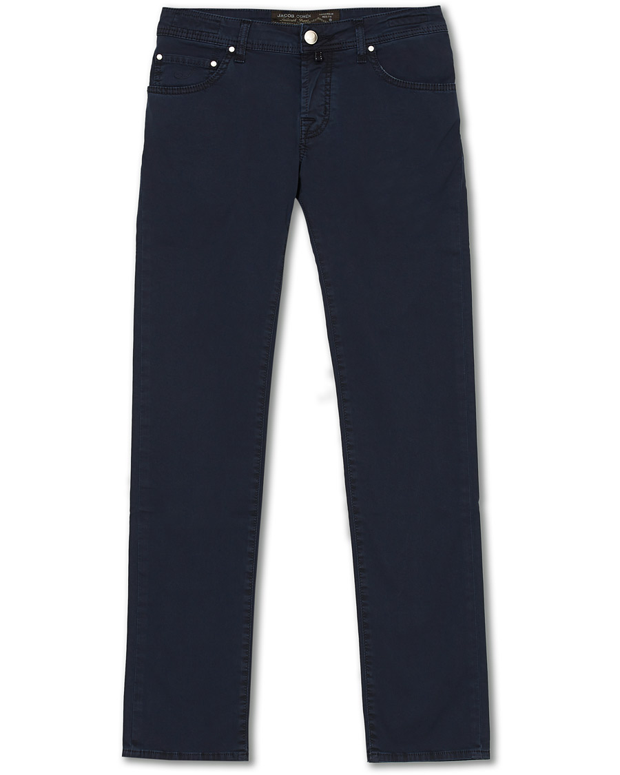 Herren | Hosen | Jacob Cohën | 5-Pocket Gabardine Trousers Blue