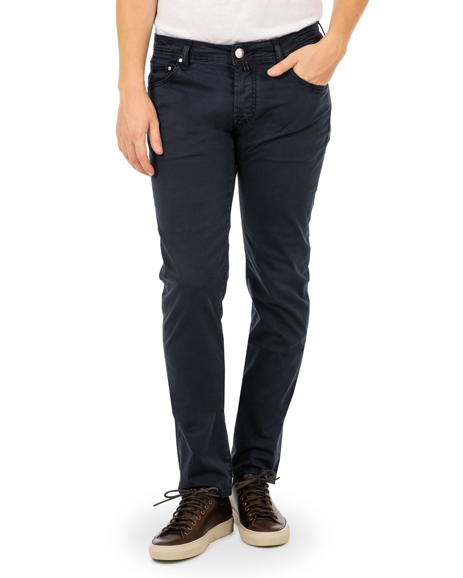 Herren | Hosen | Jacob Cohën | 5-Pocket Gabardine Trousers Blue