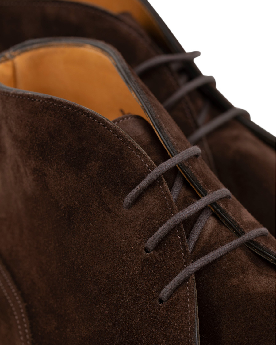 Herren | Edward Green Halifax Split Toe Dainite Boot Brown Suede | Edward Green | Halifax Split Toe Dainite Boot Brown Suede