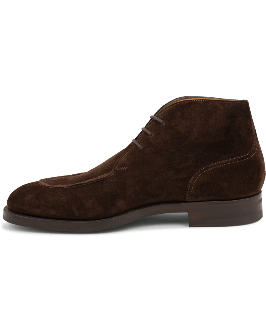 Herren | Edward Green Halifax Split Toe Dainite Boot Brown Suede | Edward Green | Halifax Split Toe Dainite Boot Brown Suede