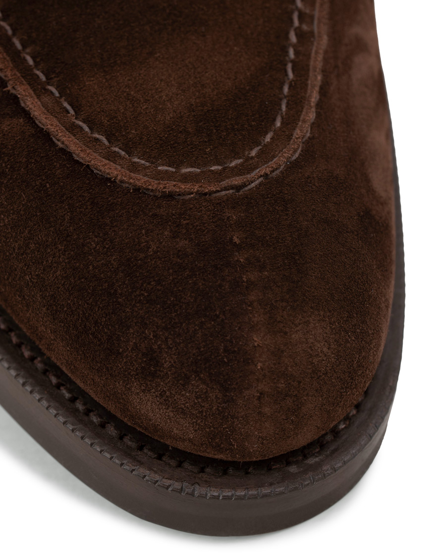Herren | Edward Green Halifax Split Toe Dainite Boot Brown Suede | Edward Green | Halifax Split Toe Dainite Boot Brown Suede