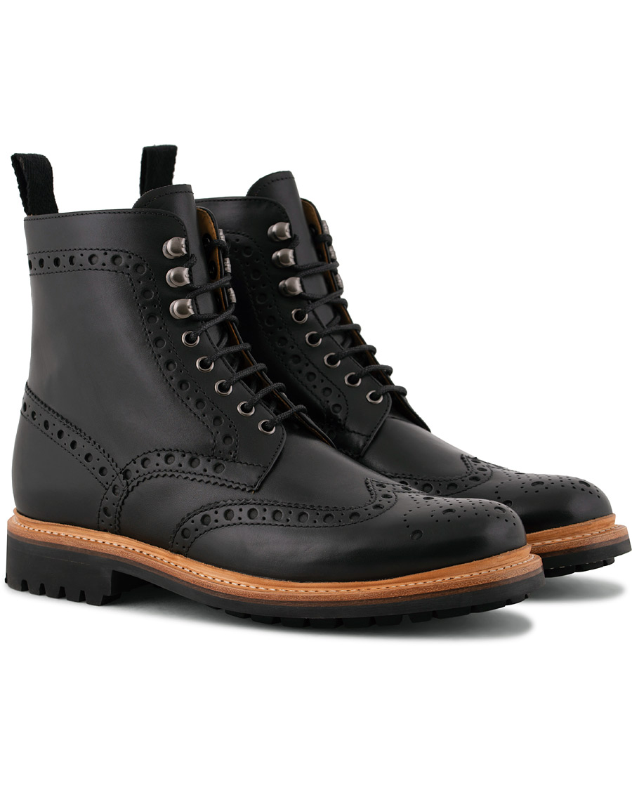 Herren | Grenson Fred Commando Boot Black Calf | Grenson | Fred Commando Boot Black Calf