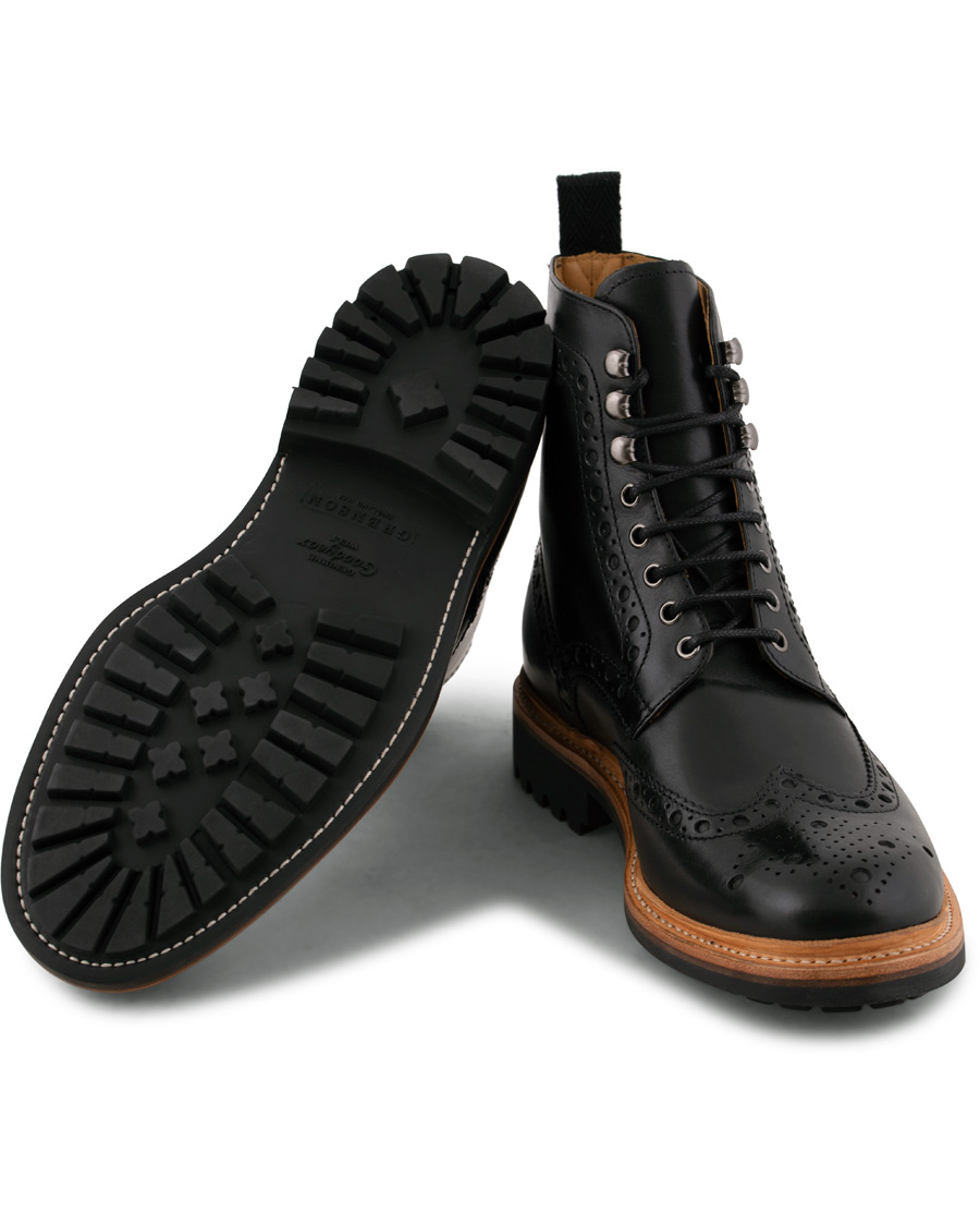 Herren | Grenson Fred Commando Boot Black Calf | Grenson | Fred Commando Boot Black Calf