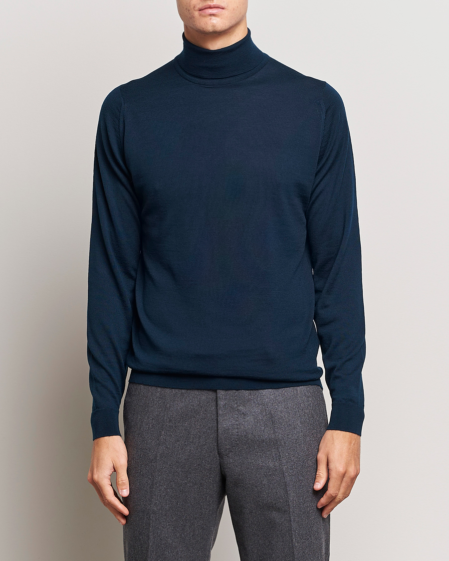 Herren | Rollkragenpullover | John Smedley | Cherwell Extra Fine Merino Rollneck Orion Green