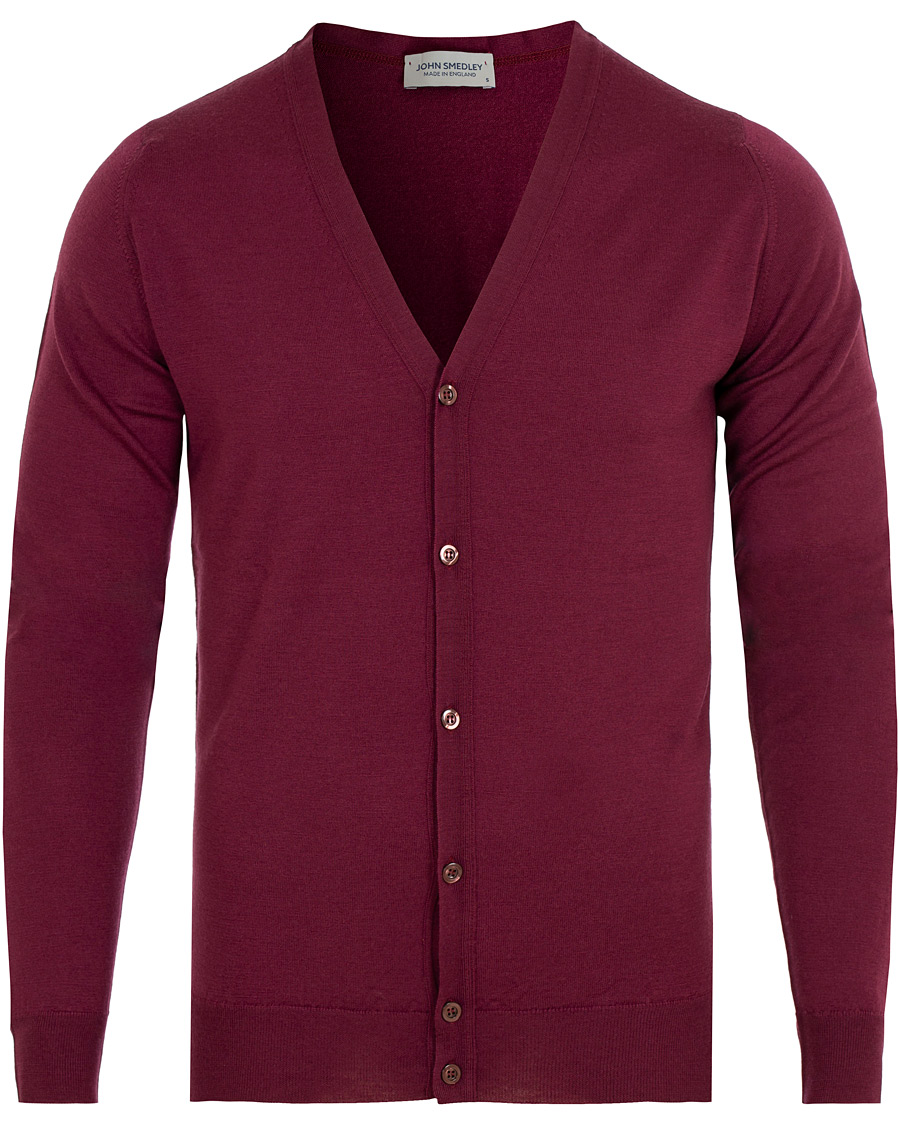 Herren | Pullover | John Smedley | Petworth Merino Cardigan Bordeaux