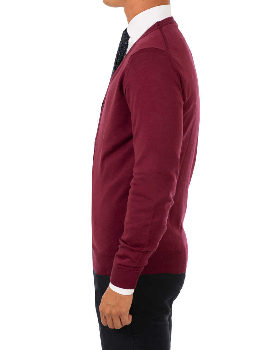Herren | Pullover | John Smedley | Petworth Merino Cardigan Bordeaux