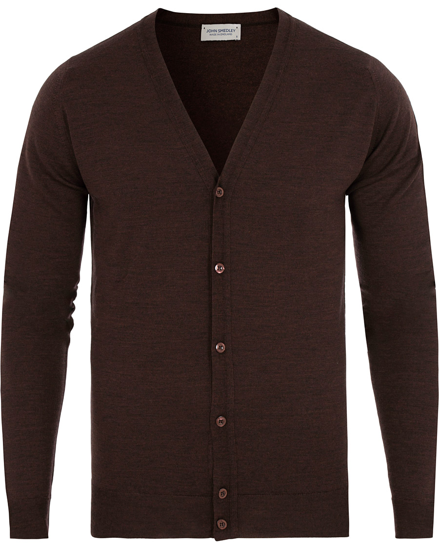 Herren | Pullover | John Smedley | Petworth Merino Cardigan Chestnut