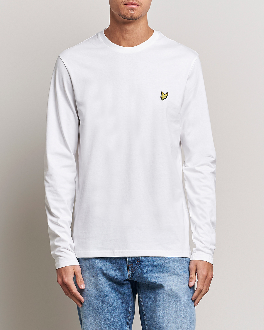 Men |  | Lyle & Scott | Plain Long Sleeve Cotton T-Shirt White