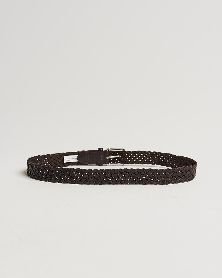 Herren |  | Polo Ralph Lauren | Leather Braided Belt Dark Brown