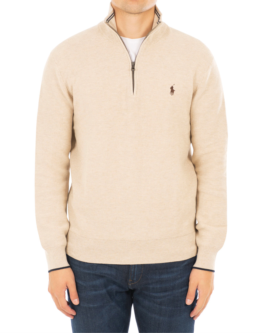 Herren | Pullover | Polo Ralph Lauren | Texture Half Zip Oatmeal Heather