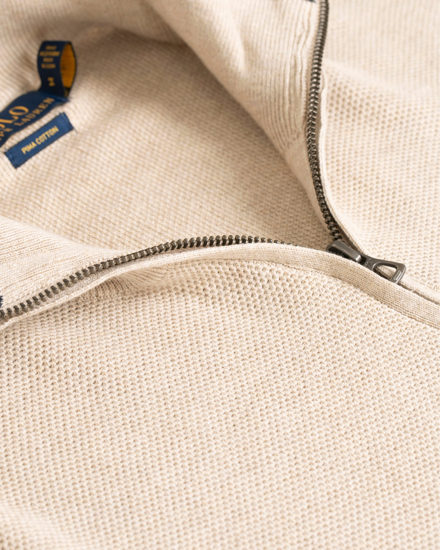 Herren | Pullover | Polo Ralph Lauren | Texture Half Zip Oatmeal Heather