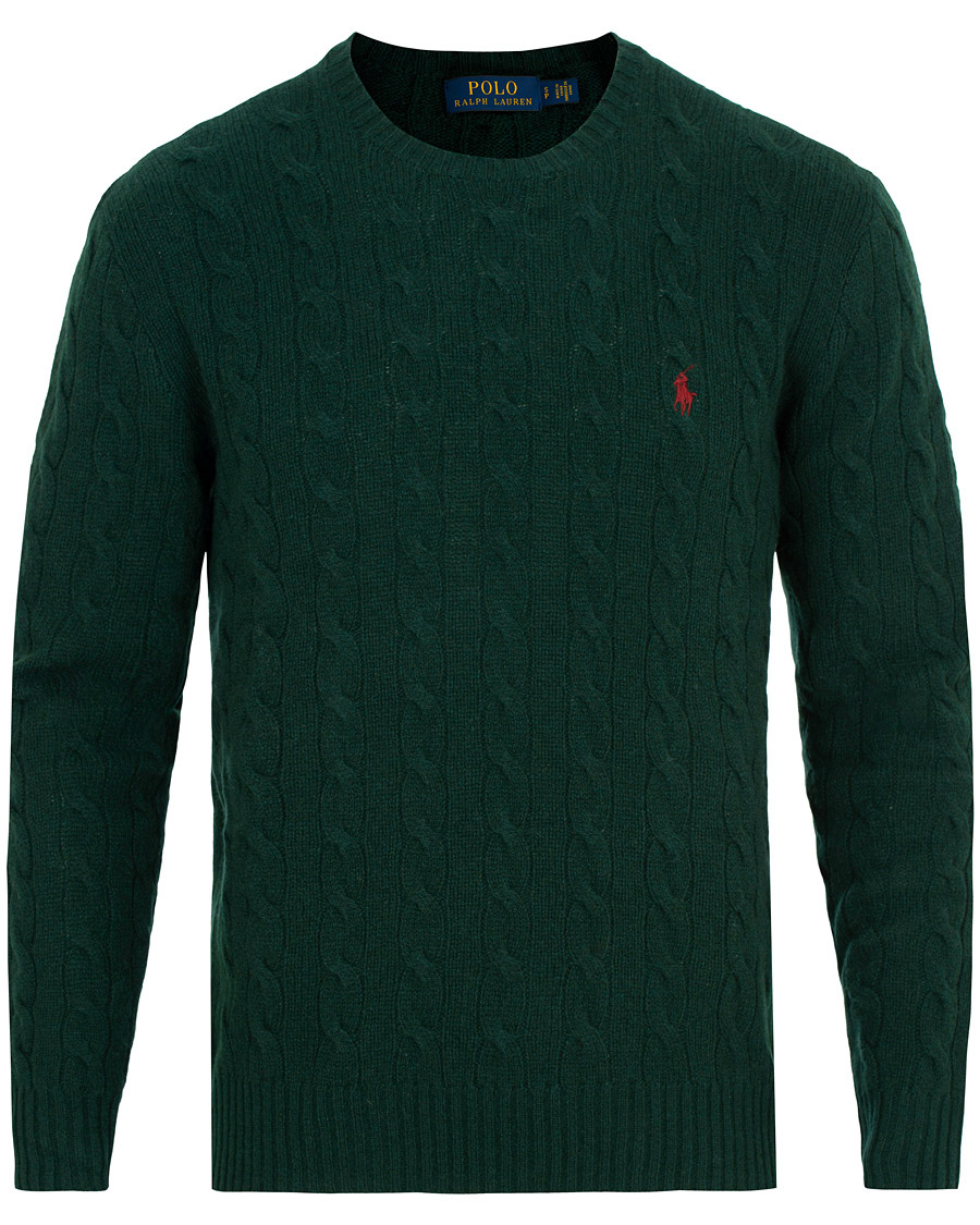 Herren | Pullover | Polo Ralph Lauren | Wool/Cashmere Cable Crew Neck College Green