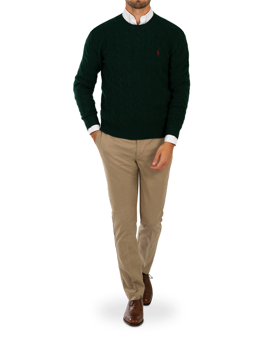 Herren | Pullover | Polo Ralph Lauren | Wool/Cashmere Cable Crew Neck College Green