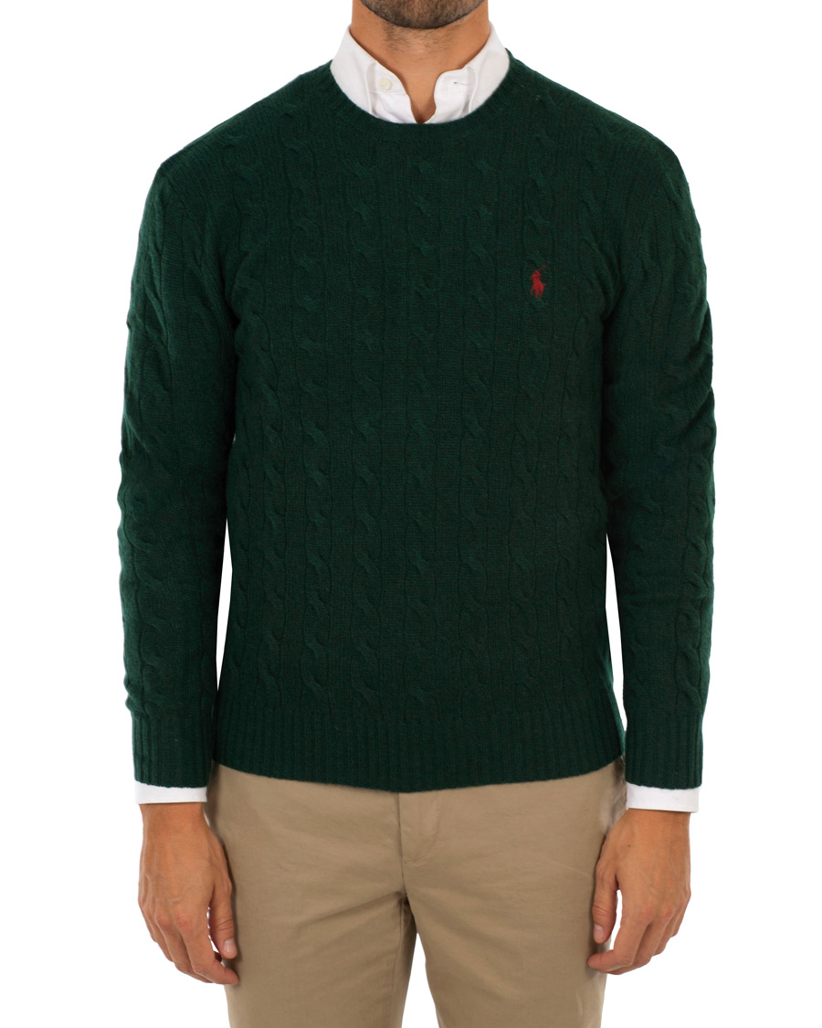 Herren | Pullover | Polo Ralph Lauren | Wool/Cashmere Cable Crew Neck College Green