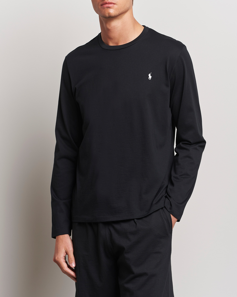 Men | Black t-shirts | Polo Ralph Lauren | Liquid Cotton Long Sleeve Crew Neck Tee Black