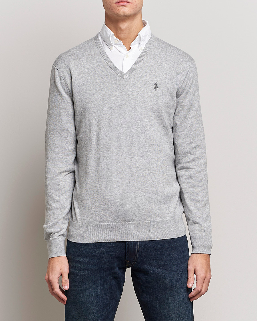 Herren |  | Polo Ralph Lauren | Pima Cotton V-neck Pullover Andover Heather