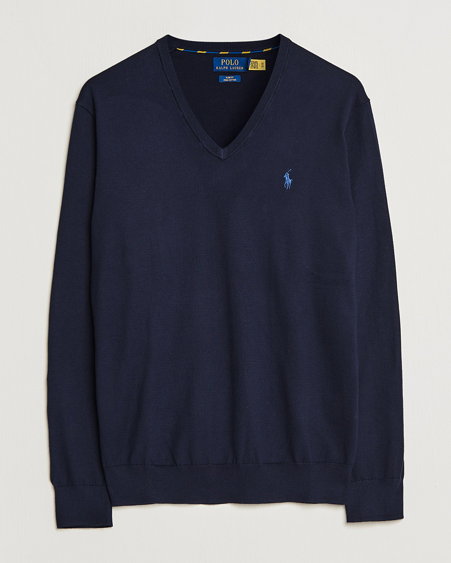 Herren | Pullover | Polo Ralph Lauren | Pima Cotton V-neck Pullover Hunter Navy