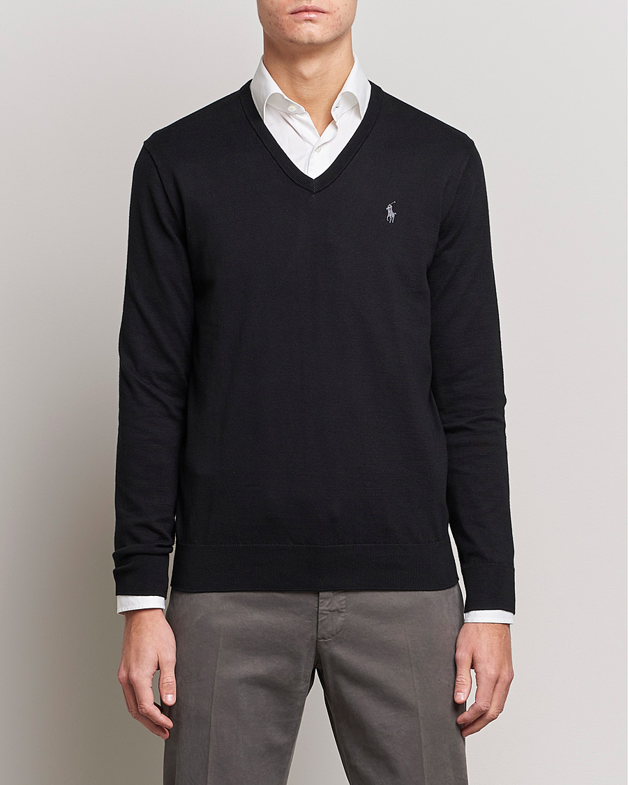 Herren | V-Ausschnitt | Polo Ralph Lauren | Pima Cotton V-neck Pullover Polo Black