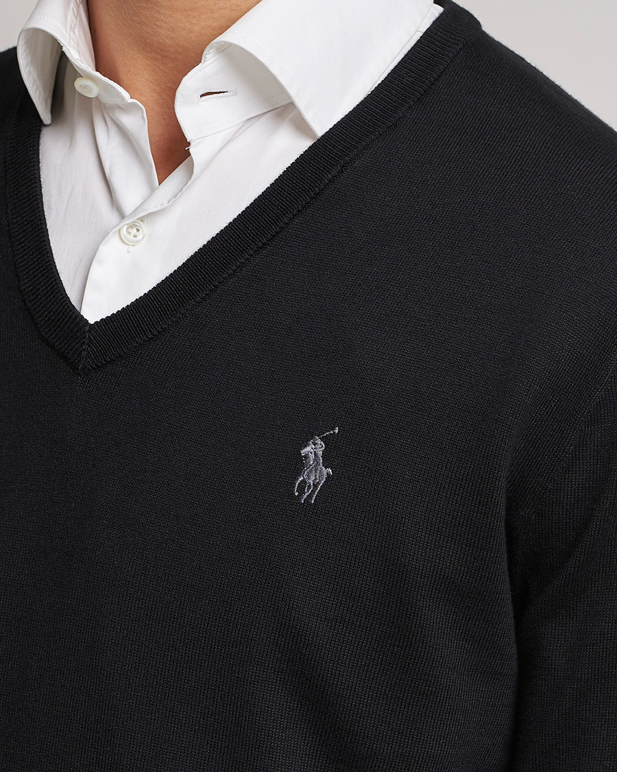 Herren | Pullover | Polo Ralph Lauren | Pima Cotton V-neck Pullover Polo Black