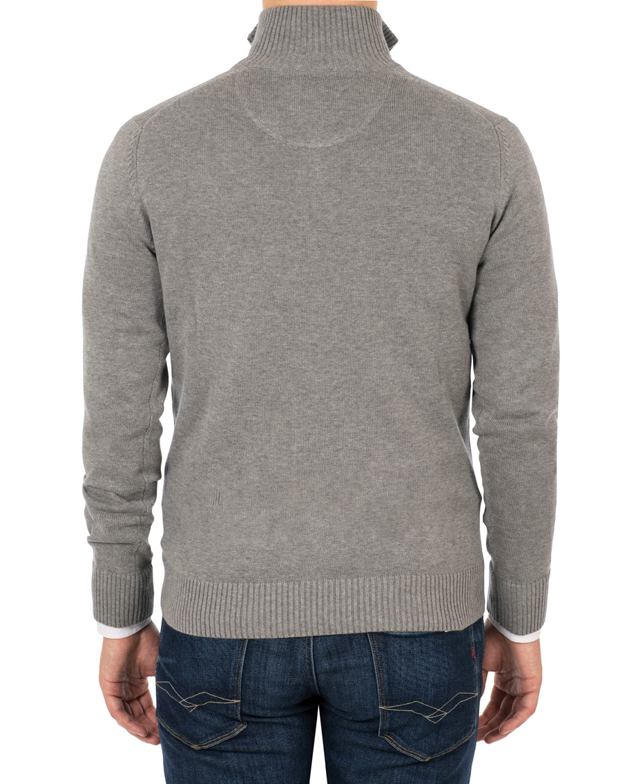 Herren | Pullover | Hackett | Cotton Half Zip Grey