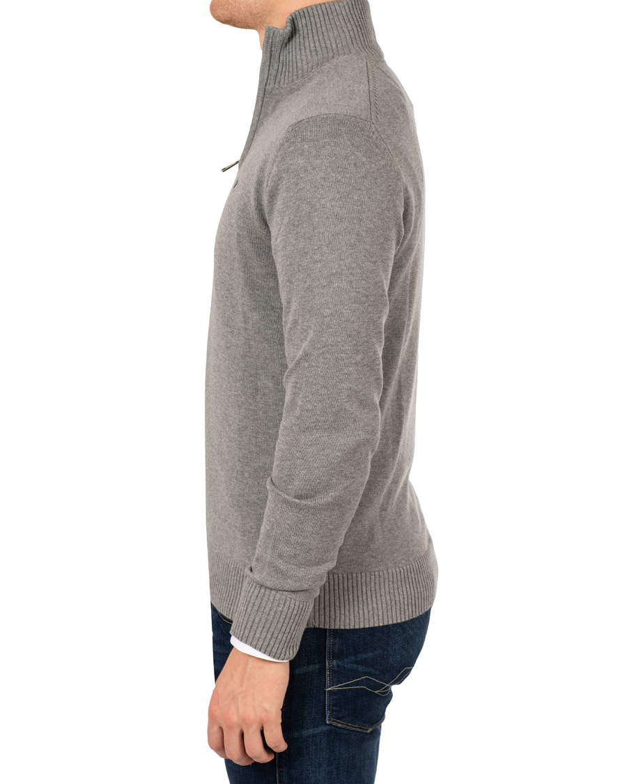 Herren | Pullover | Hackett | Cotton Half Zip Grey