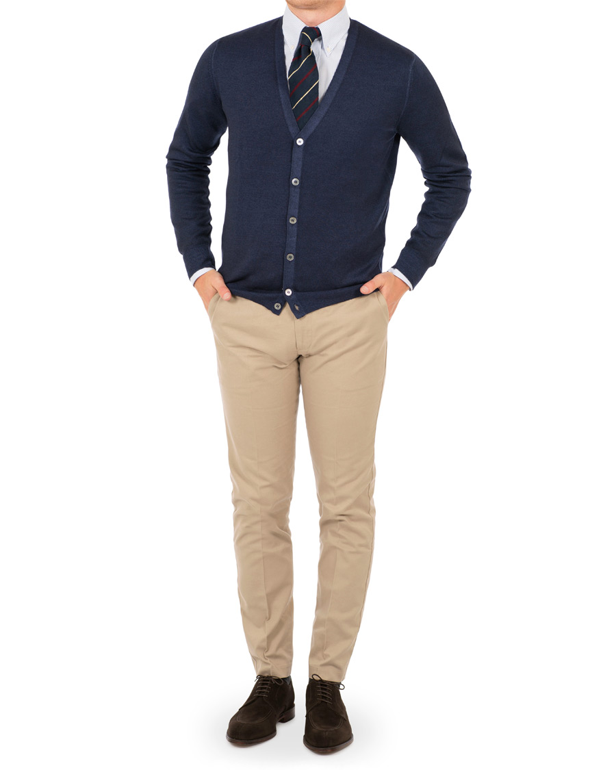 Herren | Pullover | Gran Sasso | Vintage Merino Fashion Fit Cardigan Navy