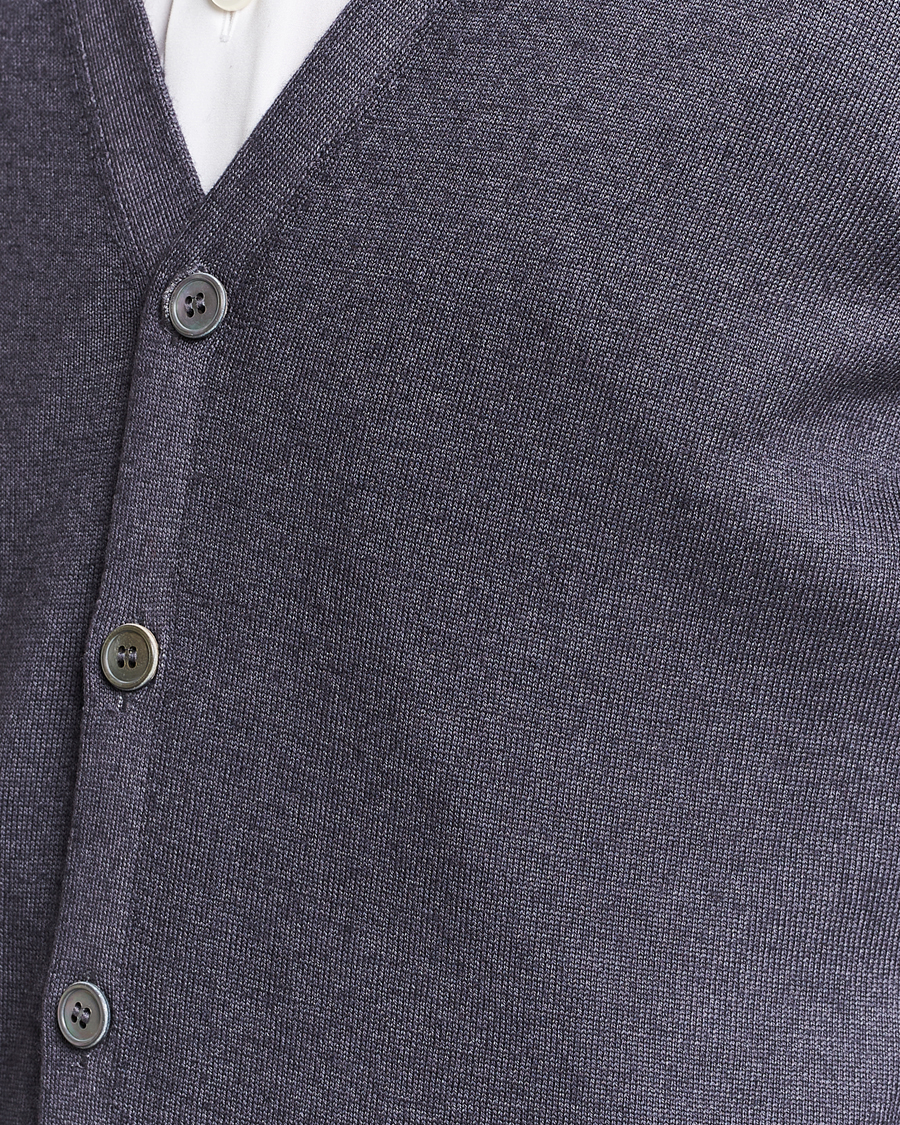 Herren | Pullover | Gran Sasso | Vintage Merino Fashion Fit Cardigan Charcoal
