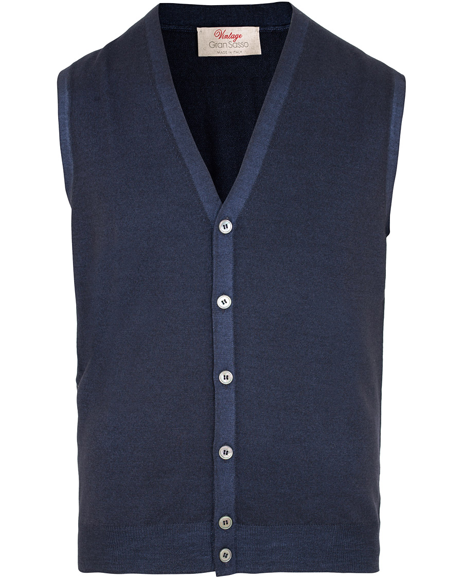 Herren | Pullover | Gran Sasso | Vintage Merino Fashion Fit Slipover Navy