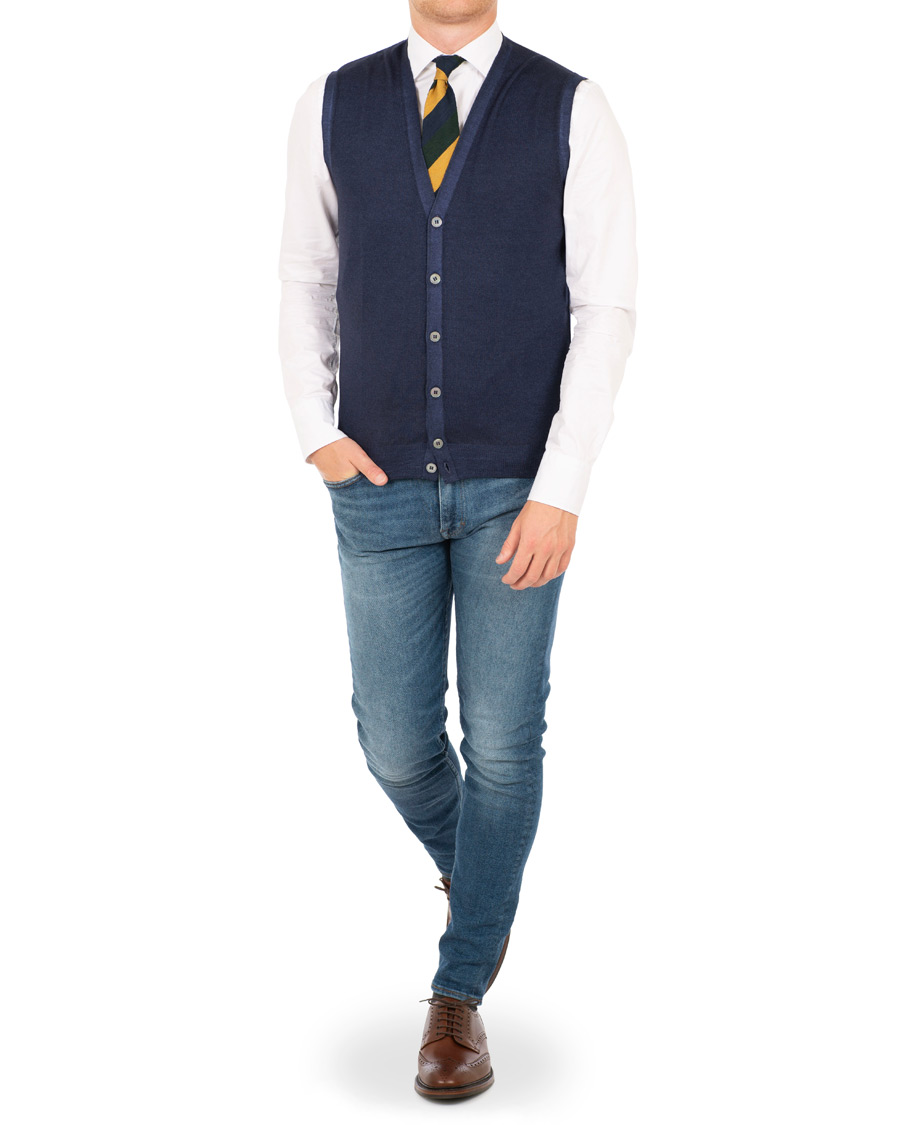 Herren | Pullover | Gran Sasso | Vintage Merino Fashion Fit Slipover Navy