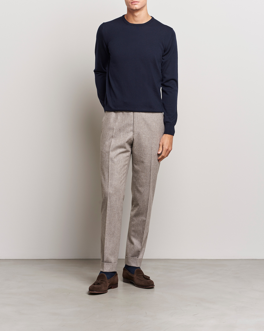 Herren | Pullover | Gran Sasso | Merino Fashion Fit Crew Neck Pullover Navy